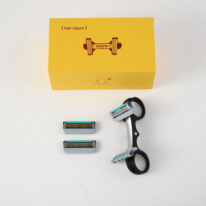 민머리 대머리 면도기 삭발면도기 이발면도기 두피삭발면도기 +면도날4p 세트(손쉽게 자가로 스킨헤드 유지할 수 있는 도구 해외 트렌드 신제품), 검은색 5중날 모델(구제품과 호환 안됨)