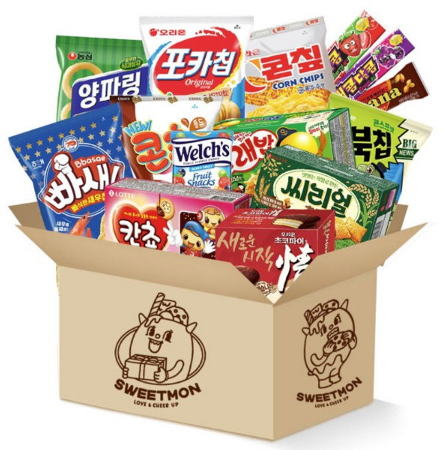 스윗몬 베이직 14P ( 빠새 콘초 포카칩 콘칲 양파링 칸쵸 초코파이 씨리얼 고래밥 꼬북칩 젤리 새콤달콤 가나초코바), 1세트, 종합과자세트