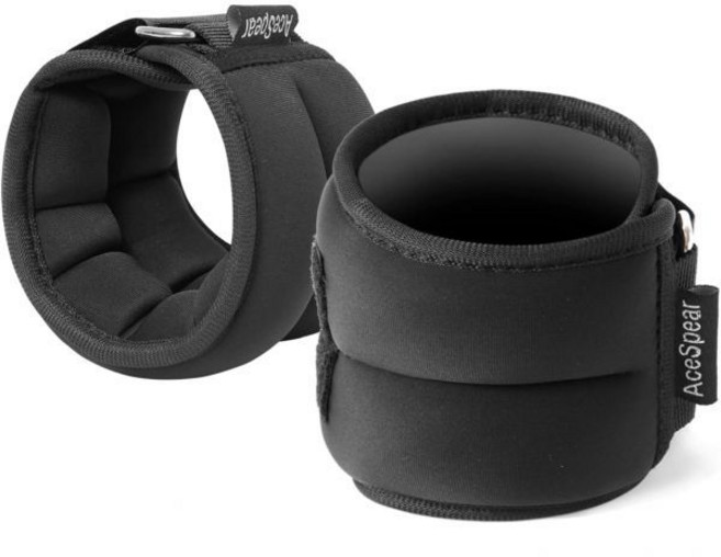 중량 그립 스트랩 웨이트 남성용 에이스스피어 발목 세트 여성용 1파운드 2파운드 3파운드 4파운드 5파운드 다리 운동용 팔 손목 헬스장 걷기 조깅 요가, Black, 2 lbs x 2