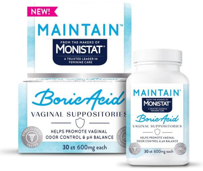 모니스탯 제조업체 여성용 붕산 좌 유지 600mg 30Ct 1팩, 모니스탯 제조업체 여성용 붕산 좌 유지 붕산 600mg, 1개, 30정