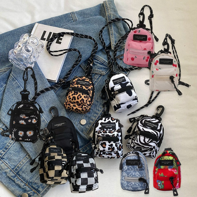 아로비 백블리 미니 백팩 가방 모양 키링 열쇠고리 키홀더, 1개, 카니발 레드