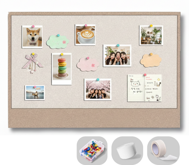 바이빈이 접착식 코르크 게시판 보드