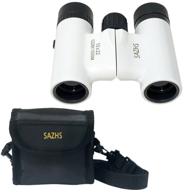 사츠 10배율 레이디 망원경 10X22 화이트 + 전용가방 세트, 22mm