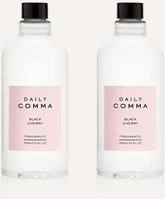 1+1 데일리콤마 시그니쳐 디퓨저 리필액 500ml (스틱포함), 블랙체리, 데일리런드리+스틱4PX2