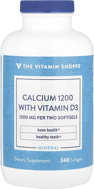 The Vitamin Shoppe 비타민D3 함유 칼슘 1200 소프트젤 240정, TheVitaminShoppe비타민D3함유칼슘1200소, 1개 - 쿠팡