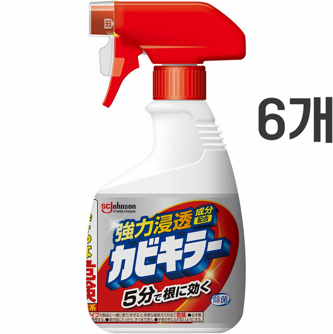 뿌리는 곰팡이 제거제 존슨 카비키라 본품, 6개, 400g