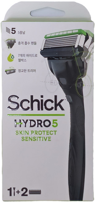 쉬크 하이드로 5 스킨프로텍트 센서티브 핸들 + 여분날 세트, 1세트