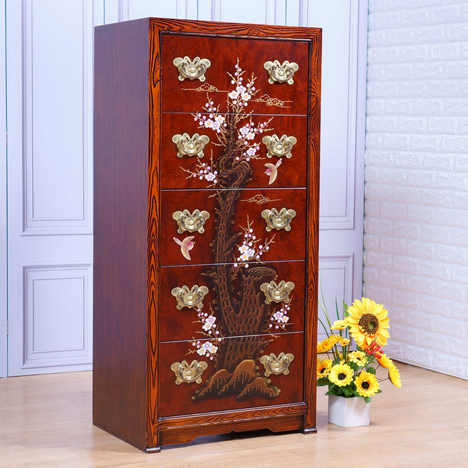 다한 수제 고가구 원목 매화 5단 서랍장 600 엔틱