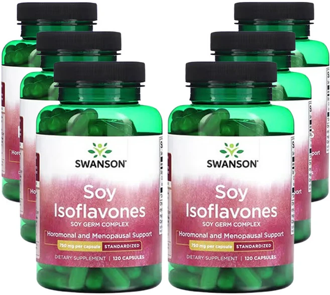 스완슨 대두 이소플라본 750mg 120캡슐, 120정, 6개 - 쿠팡