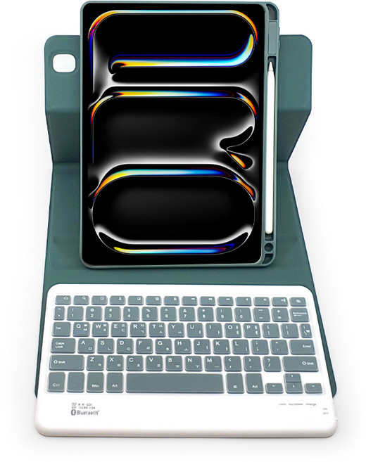 아이패드에어5 에어4 프로11 6세대 5세대 4세대 3세대 콤비 회전 블루투스 키보드 케이스, 아보카도, 1개