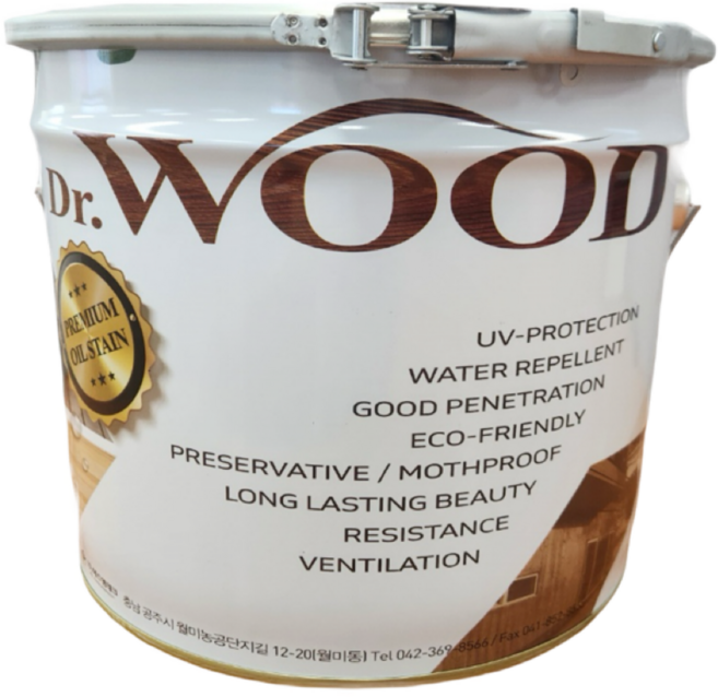 친환경인증 닥터우드 오일스테인 10리터 오일스텐 데크 방부목 방수 방청, 1개, 10L, 티크