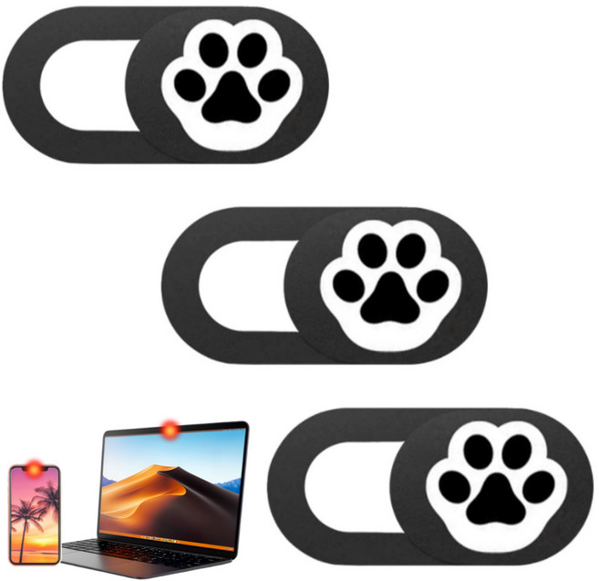 노트북 카메라가리개 웹캠커버 테블릿 핸드폰 렌즈 차단 3P 세트, 화이트 발바닥 3종, 1세트, 화이트 발바닥 3종
