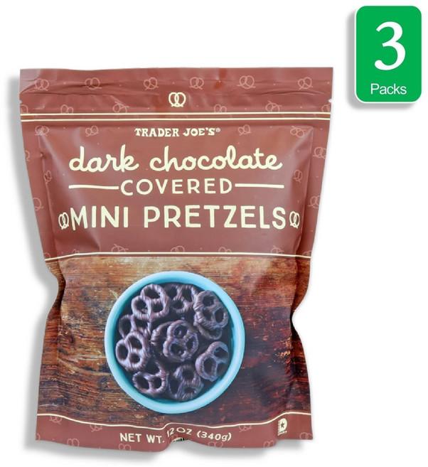 [트레이더조] 다크 밀크 초콜릿 커버드 미니 프레첼 340g