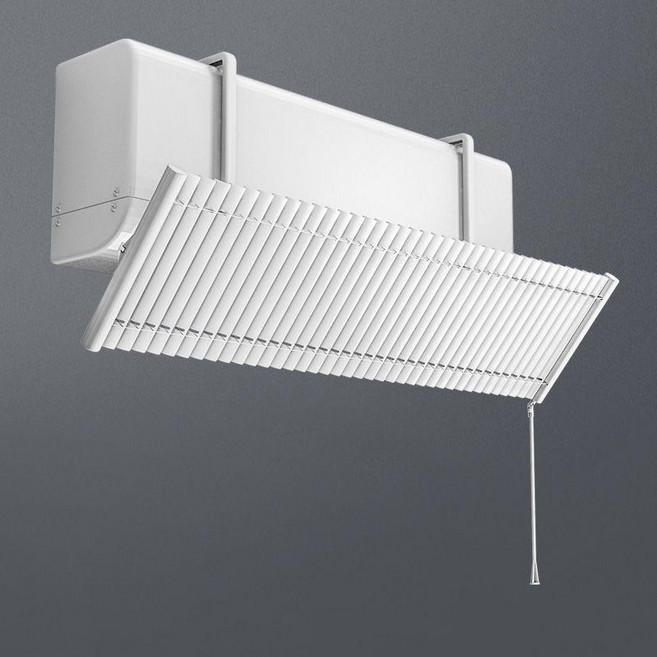 無品牌 空調擋風板壁掛式導風板 空調罩 百葉遮風板 免打孔, 1個, 象牙白 頂掛款