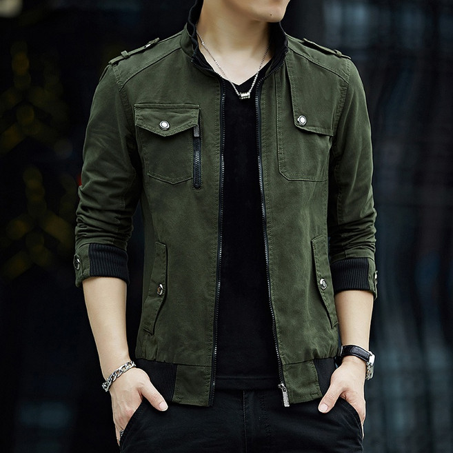工裝外套 男士重磅軍裝立領外套 - 台灣現貨隔日達 厚磅休閒工作夾克