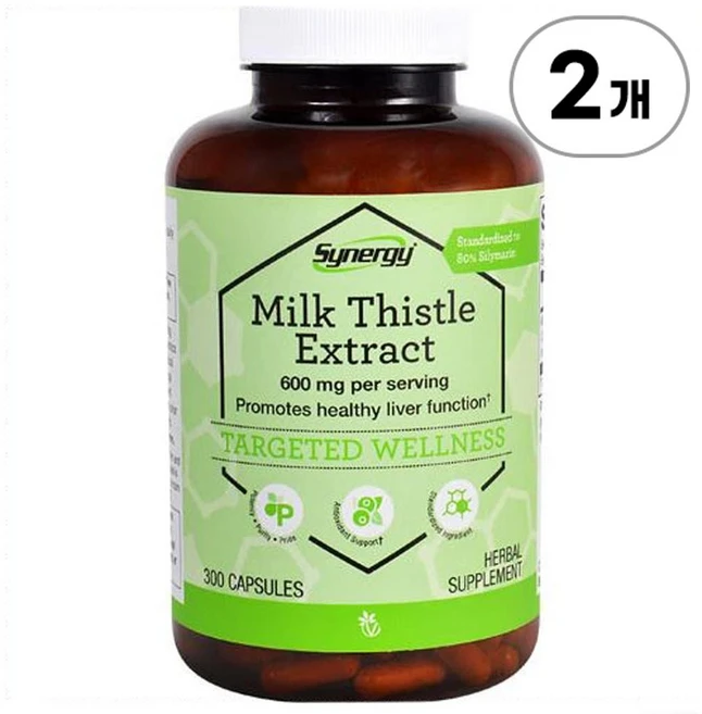 비타코스트 시너지 밀크씨슬 추출물 300mg Vitacost Synergy® Milk Thistle Extract 300 mg 300정, 2개 - 쿠팡