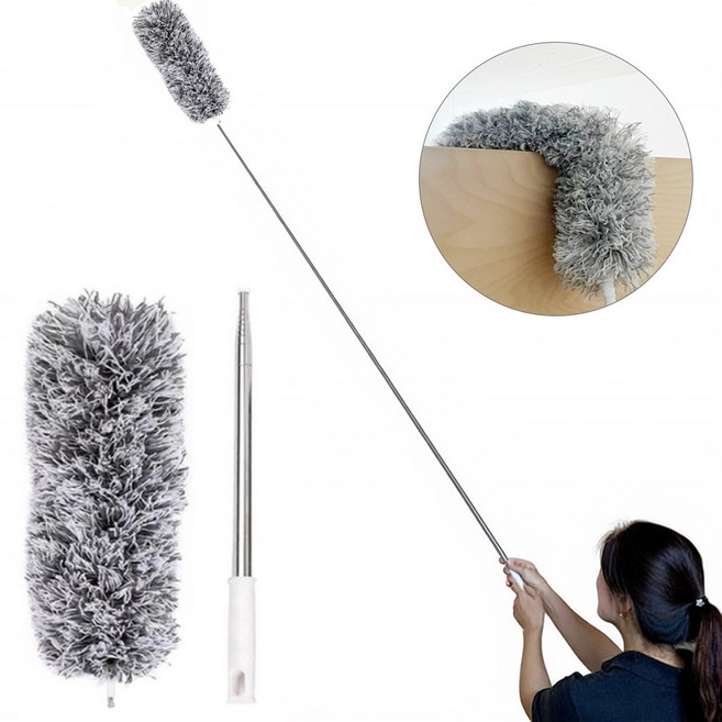 거미줄제거기 장대 먼지털이 청소 솔 최대 280cm, 그레이, 1개