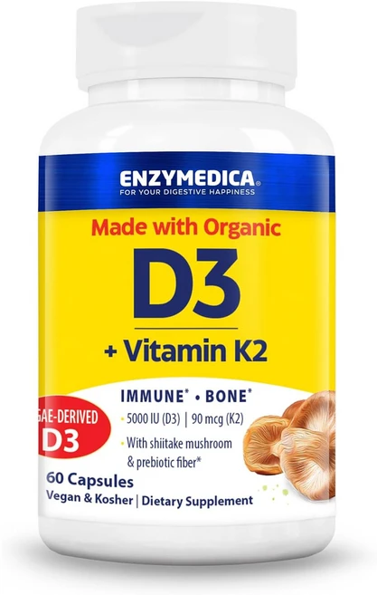 Enzymedica 엔자이메디카 비타민 D3+K2 Vitamin 60 caps, 엔자이메디카 비타민 D3+K2 Enzymedica Vi, 1개 - 쿠팡