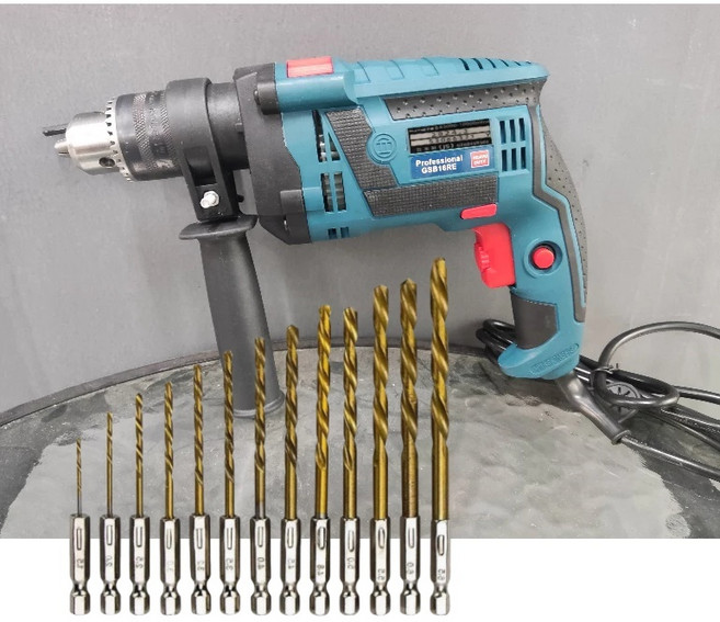GBH 2-28D 電錘電鑽 三用鎚鑽 110V 衝擊鑽, 1個, 16re電鑽【送十三隻梅花鑽】