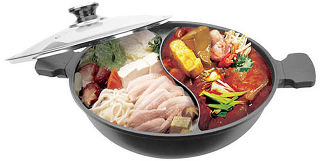 PLUS PERFECT 日式黑金鋼鴛鴦鍋, 1個, 33cm