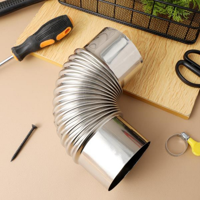 호환 스테인리스 스틸 엘보 굴뚝 배기구 녹 방지 내구성 주방 환기 호스 나무 스토브 배기 난방 스토브 에