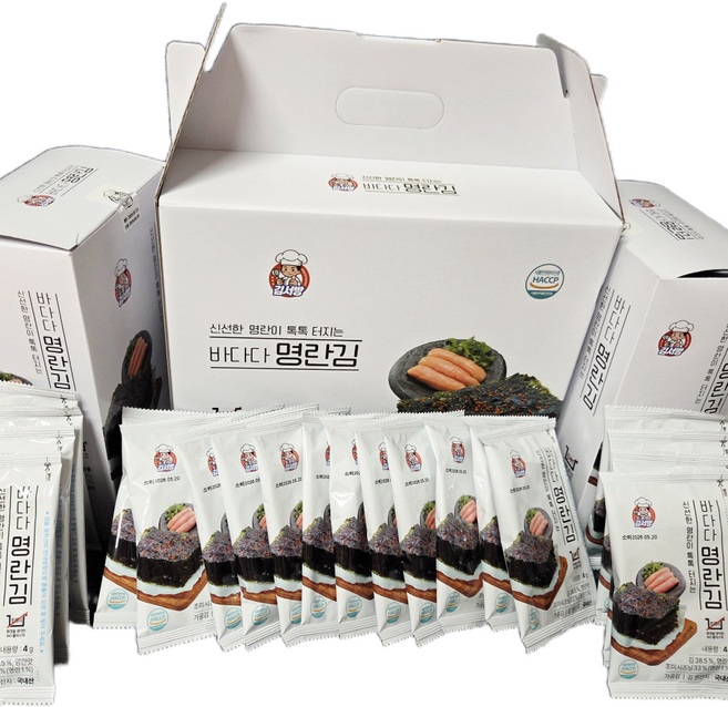 김서방 명란김 선물세트 - 바다다 명란김 4g x 6장, 80개