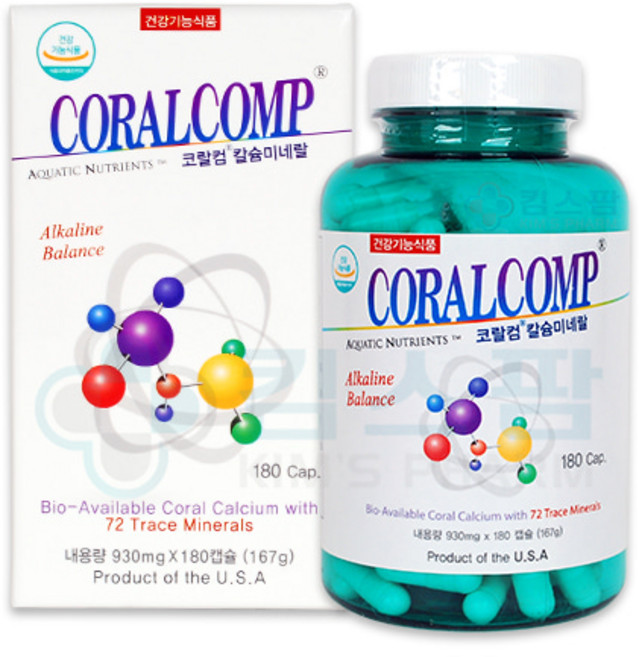 코랄컴 칼슘미네랄 (180캡슐_2개월분) 고급산호칼슘 비타민D 추가함유, 1개, 180정