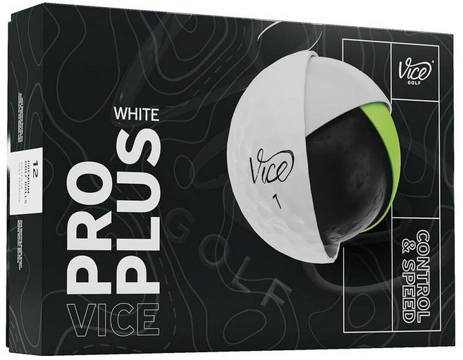 Vice Pro Plus 골프공 (2025 모델) (옐로우/오렌지 쉐이드), 화이트