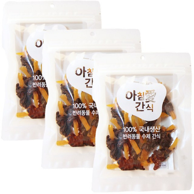 아침애 강아지 수제간식 3개세트 특가전, 3개, 고구마와 소고기