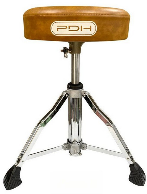 PDH SW-DT-39 전문가용 드럼 의자 리프트형 높이 조절 메모리락 안장형 스툴, 1개, [가죽] 브라운