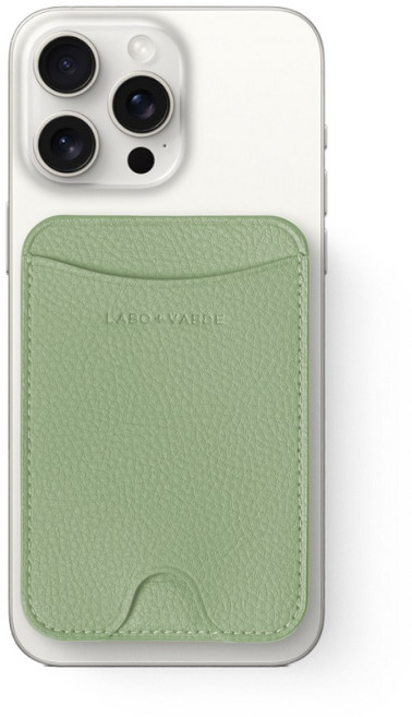 라보바르데 아이폰 맥세이프 슬림 가죽 카드 지갑 슬롯 케이스, 1개, 세이지그린