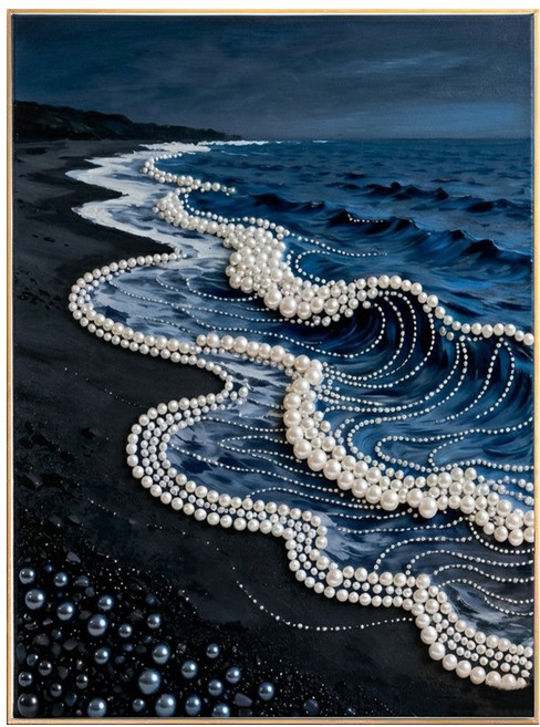 푸른소나무 DIY 진주 구슬 그림 명화 그리기 세트 40x50cm, 09- 블루 오션, 1개