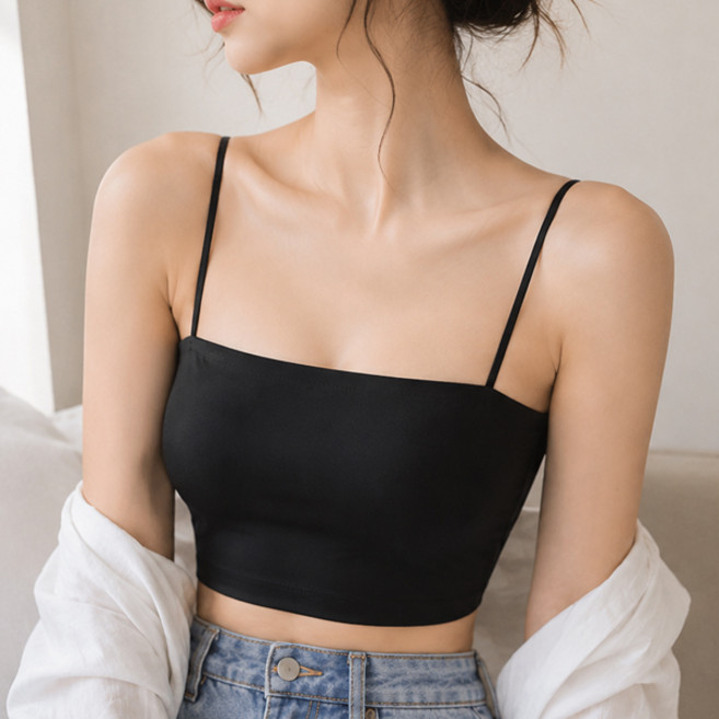 벨라미티나 찰랑거리고 가볍고 부드러운 심리스 노와이어 캡내장 브라탑 끈나시 튜브탑