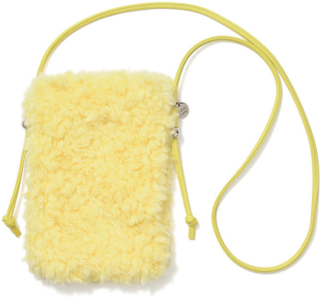 프랑프랑 FrancFranc 퍼 스마트 폰 숄더백 옐로우ㅡ240545