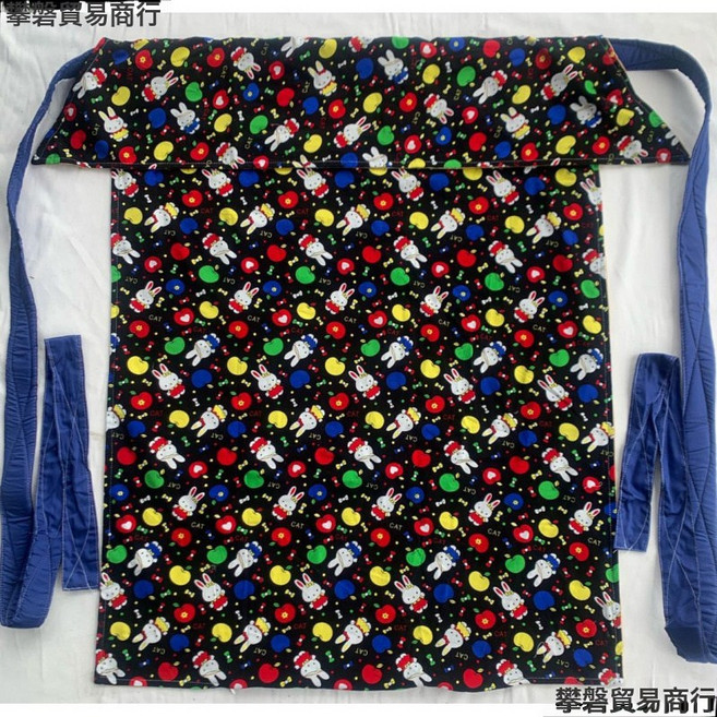 老式嬰兒布雙肩四川重慶雲南傳統後背娃式寶寶多功能揹帶背巾, 黑兔子--雙層燈芯絨有拉鍊開口 可自己裝包被加厚