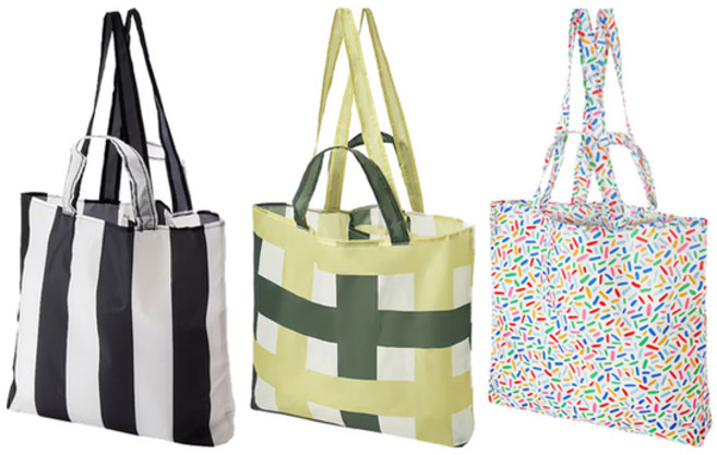 이케아 SKYNKE 슁케 장바구니, 스트라이프블랙화이트, 1개