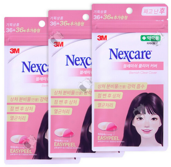 3M 넥스케어 블레미쉬 클리어 커버 여드름 트러블 스팟 패치, 3개, 3개입
