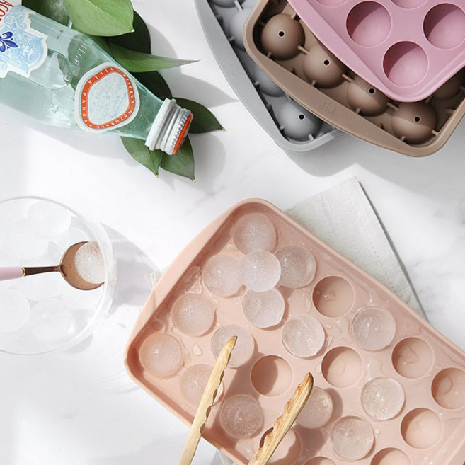 파스텔 페트병 아이스볼 실리콘 몰드 24구 주방 인테리어 소품 디자인 아이디어 상품, 브라운