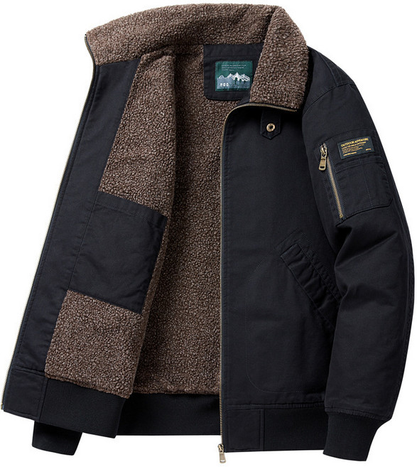 POMTOR 남성 겨울 기모 자켓 캐주얼 빅사이즈 카고 램스울 코트 터틀 재킷