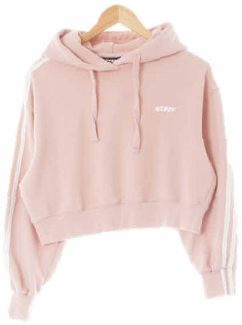 3164 널디 소프트드라이핑크 면혼방 투라인숏후드티 [S]