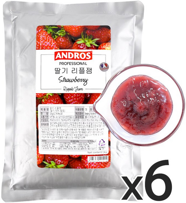 앤드로스 딸기 리플잼 1kg 과일잼 딸기잼, 12개