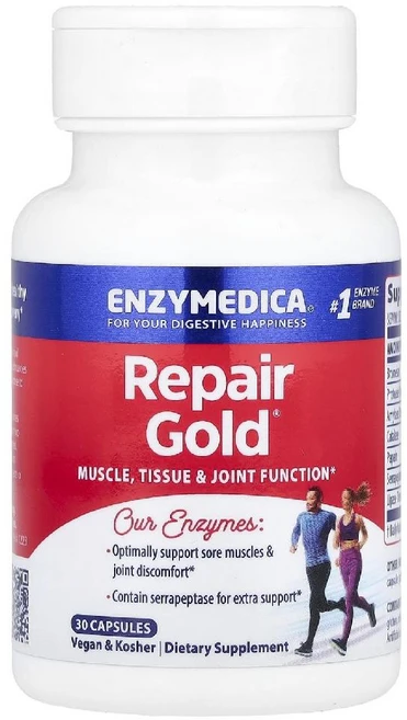 엔자이메디카 리페어 골드 Repair Gold 캡슐 30정 브로멜라인 카탈레이스 함유, 1개 - 쿠팡