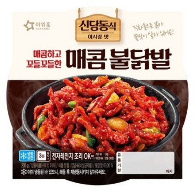 [다만세푸드] 아워홈 매콤 불닭발 200g /매운 닭발 야시장맛, 1개