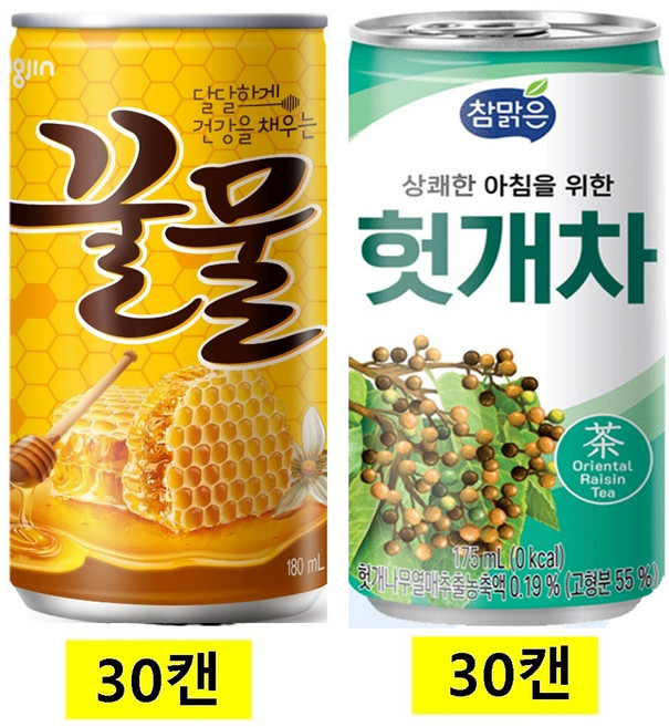 웅진꿀물캔 + 참맑은머스캣, 60개, 175ml