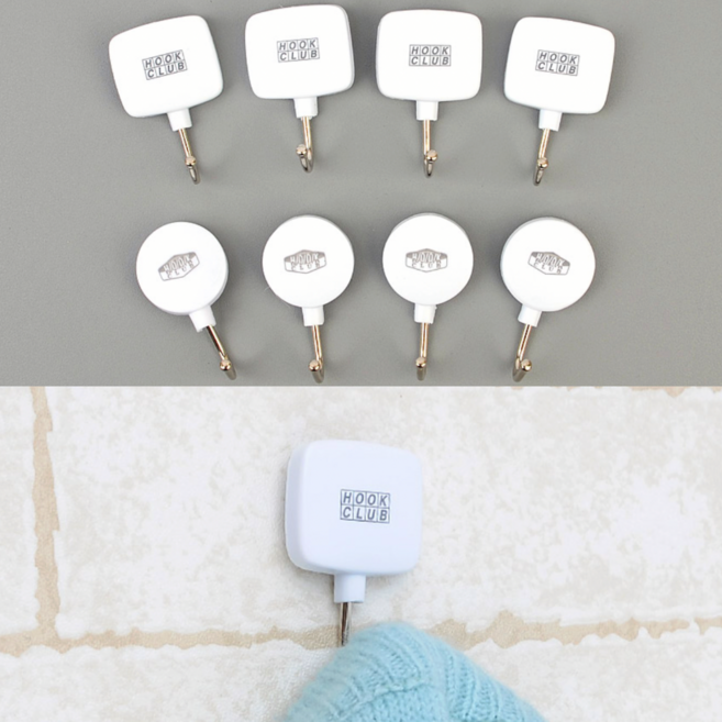 히히힛 부착식 소품걸이 행거 4P 부착행거고리, 원형