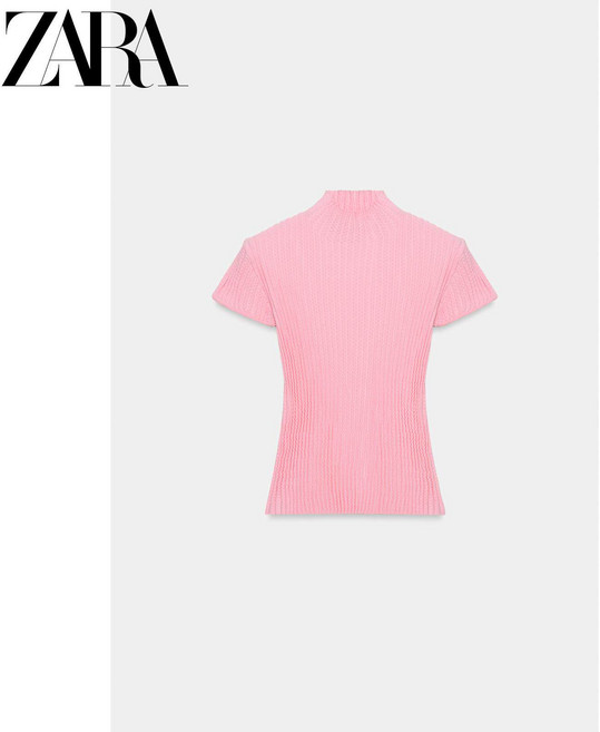 ZARA 자라 2026 봄여름 여성 반팔 차이나 솔리드 텍스쳐 니트 상의 6873002 620