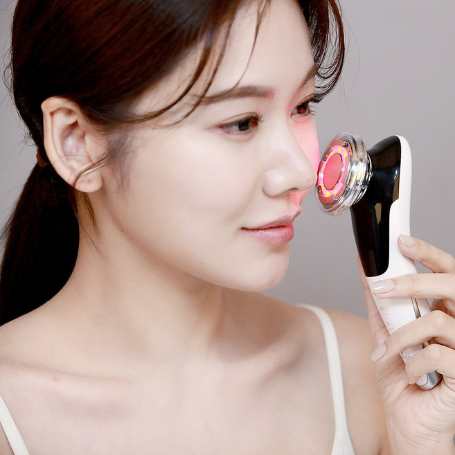 브이하라 냉온 갈바닉마사지기 피부관리기 고주파마사지기 홈케어 피부관리기, 화이트