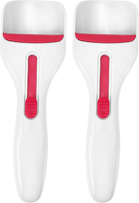 2Pcs 컵케이크 스쿱 반죽 디스펜서 u2013 원터치 슬라이딩 버튼으로 머핀 케이크 페이스트리 스쿱 DIY 가정용 주방 스쿱 분배 스푼 BPA 프리 및 식기세척기 사용 가능