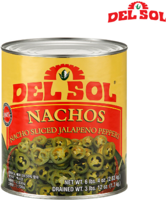 델솔 나초 슬라이스 할라피뇨 페퍼스 2.83kg X6개, 6개