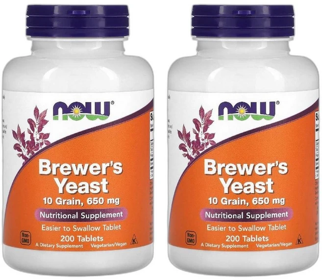 나우푸드 맥주효모 650mg 브루어스 이스트 타블렛200정 2개 - 쿠팡